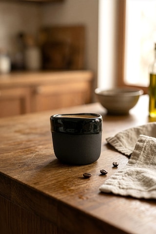 Must Siyah/mavi Stoneware Hareli El Yapımı Mug & Türk Kahvesi Karışık 2li Set 8636 Siyah Mavi