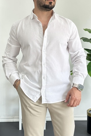 Erkek Krinkıl Kumaş Gömlek Beyaz Edw362 Beyaz