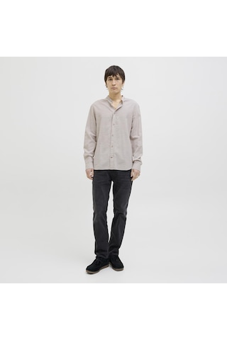 Jack & Jones Erkek Bant Yaka Uzun Kollu Gömlek - Summer - 12269319 Çok Renkli