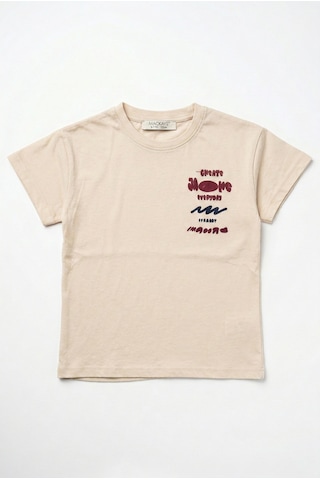 Mackays Erkek Çocuk Baskılı Tshirt Bej Bej