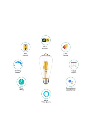 Sl-03 6w Daylight A+ Akıllı Ampul Wifi Uzaktan Kontrol Dim Edilebilir Alexa Google Uyumlu E27 Diğer