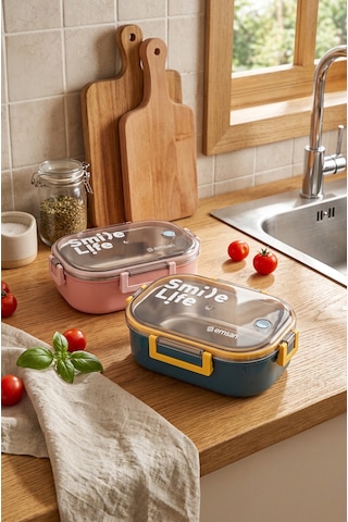 Emsan Smile Life Lunch Box Mavi Renksiz