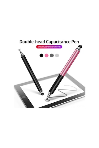 Ximistore9 Metal İki Uçlu Dokunmatik Kalem - Şeffaf Diskli, Hassas Çizim, Ofis Ve Oyun İçin Tüm Kapasitif Ekranlar İçin Gümüş