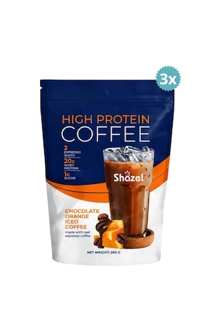 Shazel Yüksek Proteinli Soğuk Kahve Portakallı 200g X 3 Adet 200 G