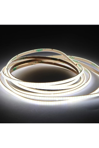Cob Led Şerit 5metre 12v 320led/m 6500k Soğuk Beyaz 10w 8mm Ip20 Aydınlatma Işık Hortum Kendinden Yapışkanlı Soğuk Beyaz