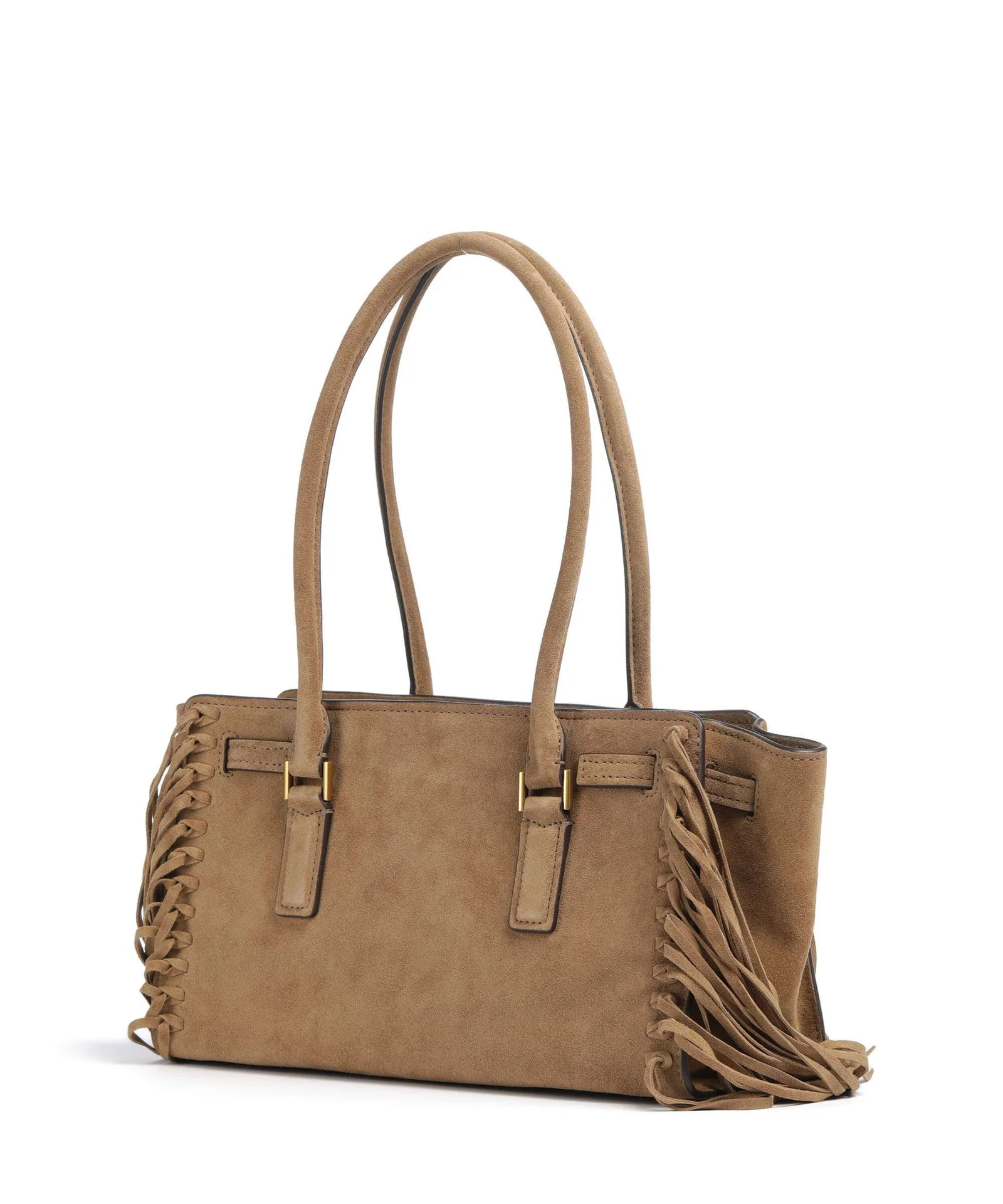 Michael Kors Hamilton Moderne Küçük Püsküllü Süet Omuz Ve El Çantası Kahverengi