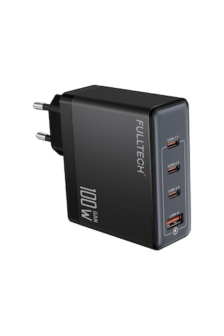 Fulltech Fc24 100w Gan Hızlı Şarj Adaptörü 3x Usb-c + 1x Usb-a Çoklu Port Laptop & Telefon Uyuml