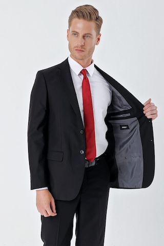 İmza Siyah Düz Gabardin Mono Yaka 2 Düğme 6 Drop Comfort Fit Basic Takım Elbise 1001250010 001 Siyah