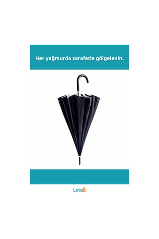 Letsii Lüks Dayanıklı Goretex 16 Telli Baston Şemsiye Çok Renkli