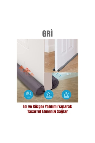 1 Adet Gri Çift Taraflı Kapı Altı Rüzgar Soğuk Ve Haşere Önleyici