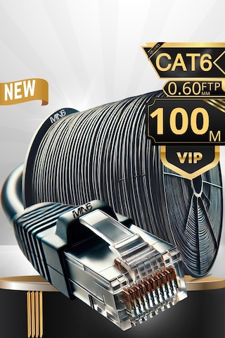 Mn6 M108xf 100 Metre Internet Kablosu/ftp0.60mm Cat6 Iki Kat Korumalı/iç Dış Mekan/100m Ethernet Kablosu