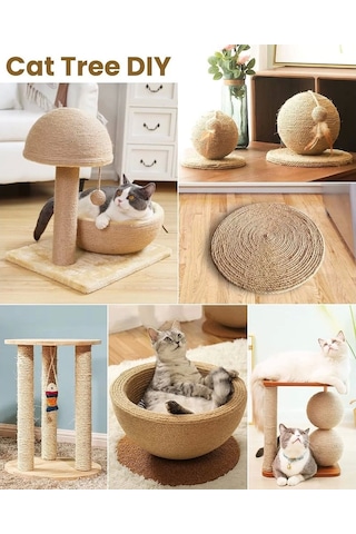 Jütburada Kedi Tırmalama İpi 6 Mm 10 Metre Jüt Halat