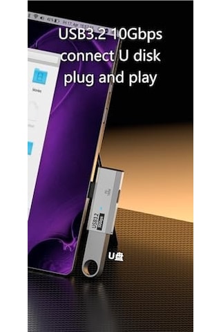 Type C To 2 Usb3.2 100w 10gbps Veri Aktarımı Kulaklık Müzik Dinleme Dönüştürücü Çevirici Otgcc