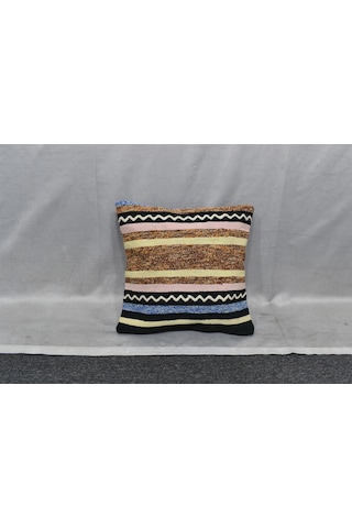 Zehra Abla Halı Yeni El Dokuma Dekoratif Kilim Kırlent Yastık Kılıfı 6810 Çok Renkli