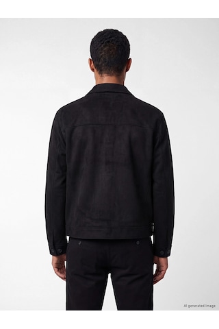 LC Waikiki Lcw Vision Siyah Regular Fit Gömlek Yaka Erkek Süet Mont New Blakız Çocuk