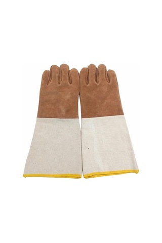 Trendooze Kaynak Eldivenleri - Deri, Uzun, Aşınmaya Dayanıklı Eldivenler - Kürk Kaplı, Tuval Kollu