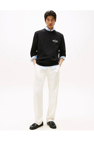 Tommy Hilfiger Hılfıger Stacked Sweatshırts Erkek Siyah Kazak Mw0mw39376bds Siyah