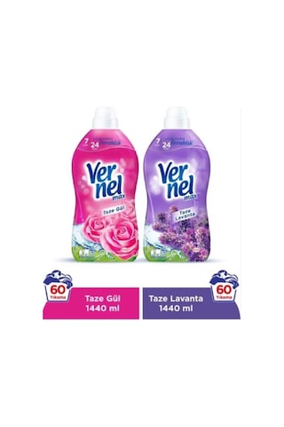 Vernel Max Konsantre Çamaşır Yumuşatıcısı Taze Gül 1440 ML + Lavanta 1440 ML