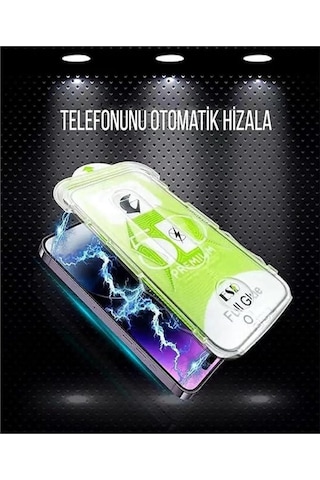 Ennar Apple iPhone 17 Pro Max Uyumlu Kolay Uygulama Aparatlı Tam Kapatan Kırılmaz Cam Ekran Koruyucu