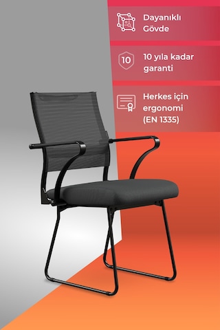 Ergolife Sit Air 24/7 M4-280k - Fileli, Siyah, Toplantı Odası, Bekleme Sandalyesi - 6a0.60.1.6a5 Ergolife Sit Air 24/7 M4-280k - Fileli, Siyah, Toplantı Odası, Bekleme Sandalyesi - 6a0.60.1.6a5