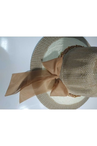 Londonstore Plaj Şapka Yeni Sezon Fiyonklu Bej