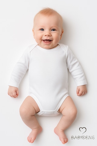 Babyden's 3'lü Set Uzun Kollu Beyaz Bebek Zıbın %100 Pamuk 0-3 Ay - 12 Ay Unisex Çıtçıtlı Body Beyaz