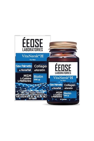 Eeose Vitanorsk H For Men Saç Dökülmesine Karşı 45 Tablet