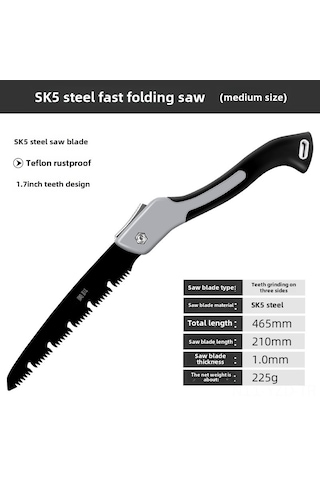 Yuntech01 Orta Boy Kloplu El Testere - Bahçe, Meyve Ağacı Budama Ve Dışarıda Kullanım İçin Hızlı Kesim, Taşınabilir Ev Gereci