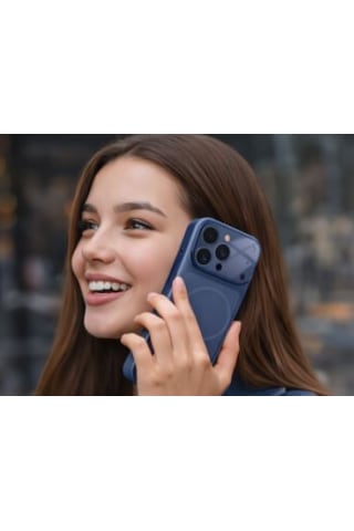 Ag Glass Apple Uyumlu iPhone 15 Telefon Kılıfı Mavi