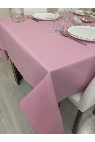 Sıvı Geçirmez Dertsiz Masa Örtüsü Pembe 13 Parça