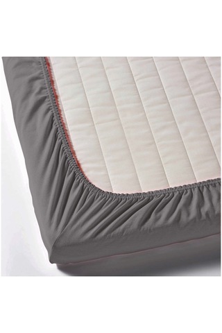 Bağcıklı %100 Pamuk Çift Kişilik Nevresim Takımı-yaprak Fısıltısı Gri