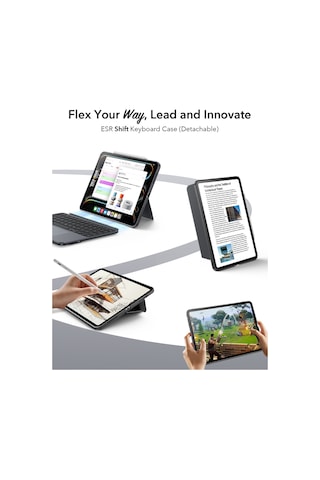 Apple iPad Uyumlu  Air 11 2024-2025 Shift Manyetik Klavyeli Tablet Kılıfı Klavyeli Kılıf