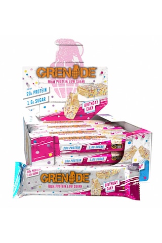 Grenade High Protein, Low Sugar Bar - Candy Bar Birthday Cake, 12 X 60 Gr