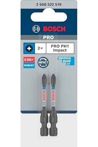 2x Pro Phillips Impact Uç 120 X 50 Mm, Professional Aksesuar Vidalama, Vidalama