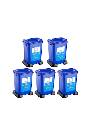 Omnipazar Sy-4395 Sıfır Atık Kağıt Geri Dönüşüm Çöp Kutusu 50 Lt Mavi 5 Adet Mavi