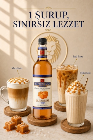 Simonelli Tuzlu Karamel Aromalı Kahve ve Kokteyl Şurubu 700 ML + Dozaj Pompası