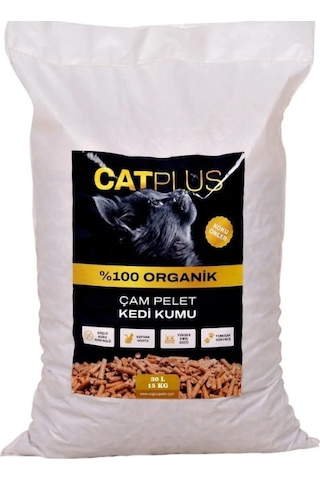 Catplus Organik Çam Peleti Kedi Kumu 6 MM 30 L 15 KG Catplus Organik Çam Peleti Kedi Kumu 6 MM 30 L 15 KG