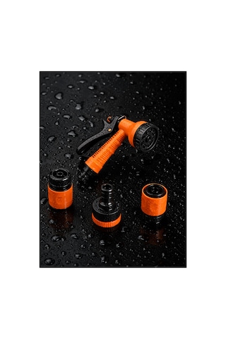 Otomatik 5 Fonksiyonlu Tetikli Bahçe Sulama Tabancası 4'lü Set 1/2" Musluk Adaptörü + 2 Adet Jak Girişi Bahçe, Araç Ve Temizlik İçin