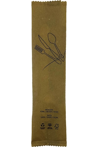 Kag It Kaplı Tahta Çatal-bıc Ak-kas Ik-pec Ete Set 50 Adet Ahşap