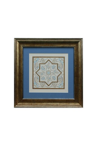 E38 El İşçiliği Çini Desenli Tezhip Tablo - 40 40 Cm - 6544