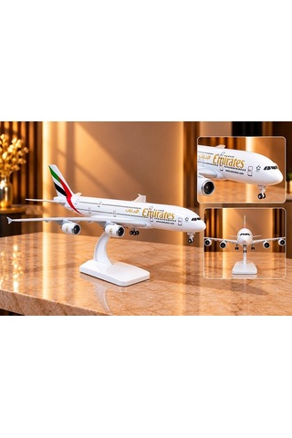 Delux Serisi Metal Emirates Airbus Yolcu Uçağı Maketi Standlı Dekoratif Stil Tasarım Hatıra