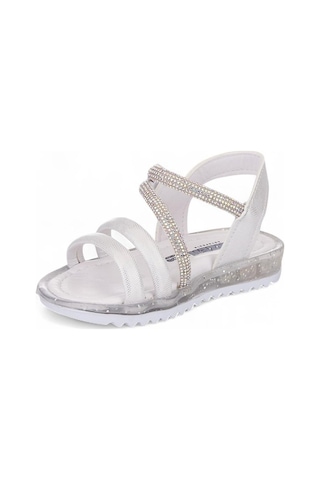 035 Kız Bebek Taşlı Sandalet Beyaz
