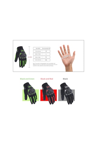 Konesam Erkek Ve Kadın Motosiklet Eldiveni - Kaymaz, Nefes Alabilir, Dokunmatik Uyumlu, Eklem Koruma, Siyah, M Boy