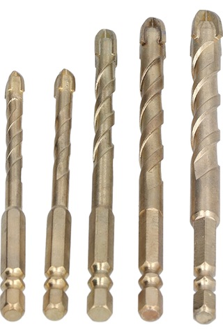 Singree 5 Parça Çelik Karbür Matkap Ucu Seti - Çapraz Mızrak Uçlu, Altıgen Saplı, Çini, Beton, Cam Ve Metal İçin Sıkıcı Matkap Aletleri