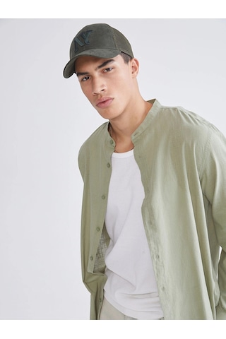 LC Waikiki Xsıde Haki Regular Fit Poplin Erkek Gömlek Dull Khakı