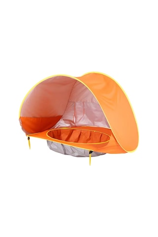 Bebek Havuzlu Plaj Çadırı, 50+ Upf Uv Korumalı Su Geçirmez Çocuk Çadırı Turuncu Turuncu