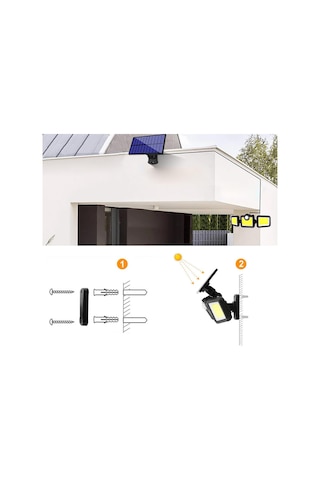 Güneş Enerjili Hareket Sensörlü, 3 Taraflı 171 Cob Led Aydınlatma/gt-sl15