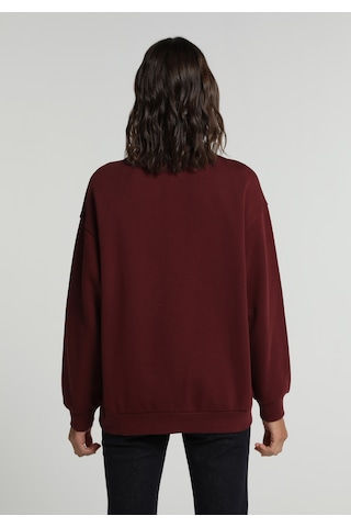 Colin's Colins Relaxed Fit Yuvarlak Yaka Baskılı Kadın Bordo Sweatshirt Cl1080989 Q1.v2 Bur Çok Renkli