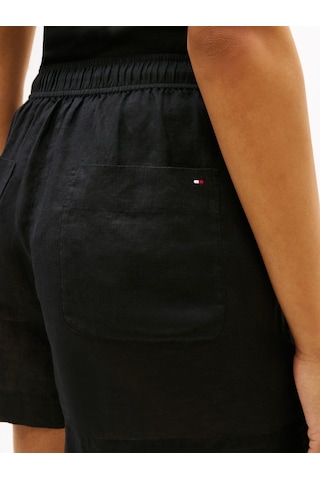 Tommy Hilfiger Ess Lınen Pull On Short Kadın Siyah Şort - Ww0ww49637