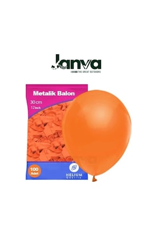 Büyük Boy 12 İnç Parlak Metalik Balon Parti Doğum Günü Gösteri 100 Adet Turuncu